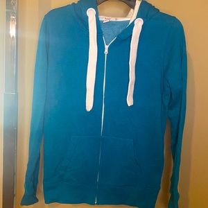 Teal Full-Zip Hoodie - Size Large (fits like med)